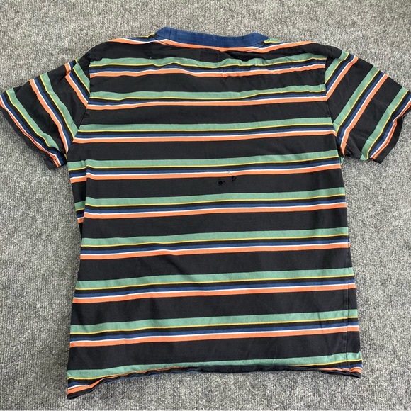 Guess Men’s Multi-Colored Stripe Tee Shirt embroidered size M - Picture 6 of 9